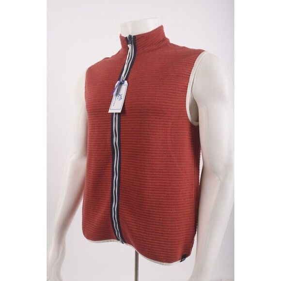 Southern Tide Mens Reversible Vest Jacket Ridgepoint M Red Gray 9590 NWT - Picture 3 of 11